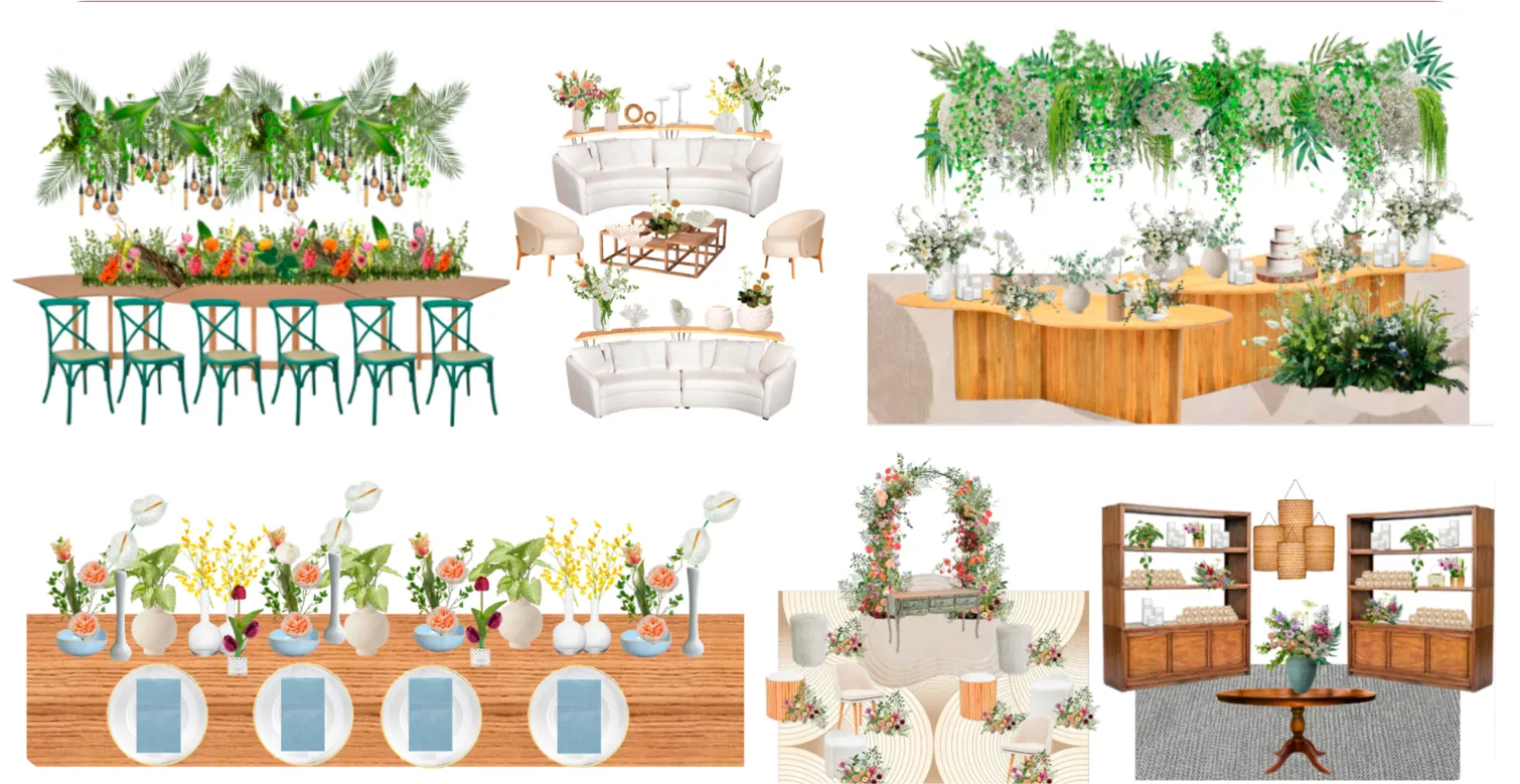 Layout de cenário decorativo